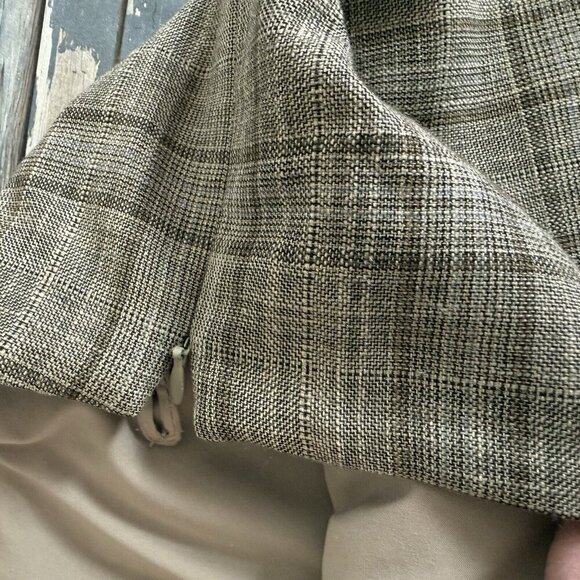 Talbots Trousers Wool Blend Plaid Lined Size 6 Petites Stretch Side Zip Brown - Picture 9 of 10